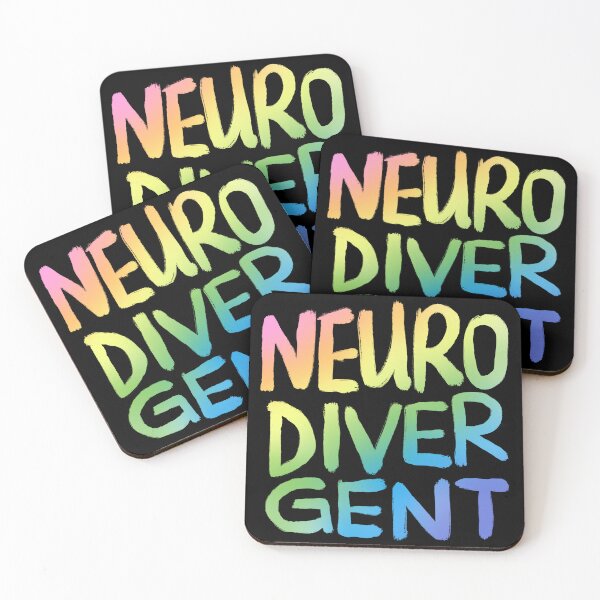 Item preview, Neurodivergent (Pastel Rainbow Text) designed and sold by JillPillDesign.