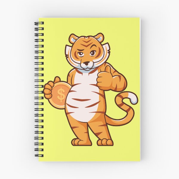 Item preview, Tiger Holding Gold Coin Thumbs Up Cartoon Vector Icon designed and sold by hjian8219.