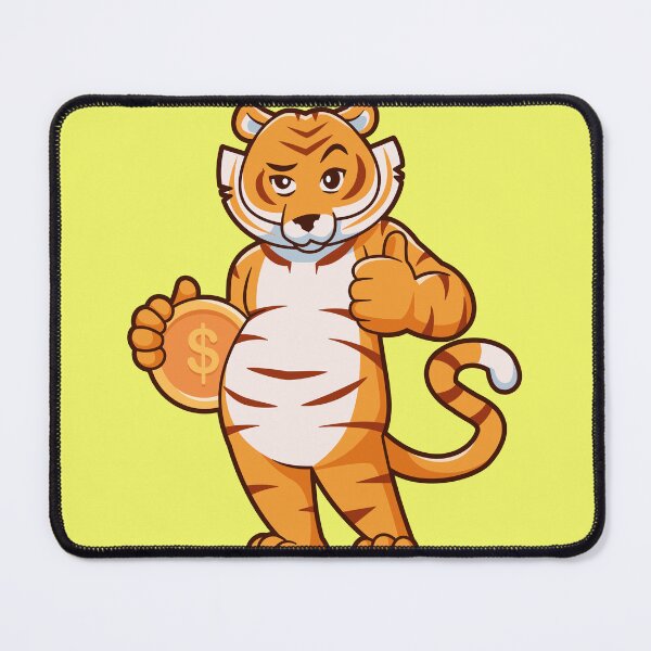 Item preview, Tiger Holding Gold Coin Thumbs Up Cartoon Vector Icon designed and sold by hjian8219.