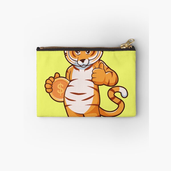 Item preview, Tiger Holding Gold Coin Thumbs Up Cartoon Vector Icon designed and sold by hjian8219.