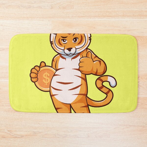 Item preview, Tiger Holding Gold Coin Thumbs Up Cartoon Vector Icon designed and sold by hjian8219.