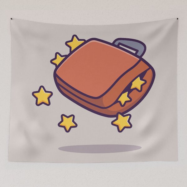 Item preview, Suitcase Bag with Star Cartoon Vector Icon designed and sold by hjian8219.