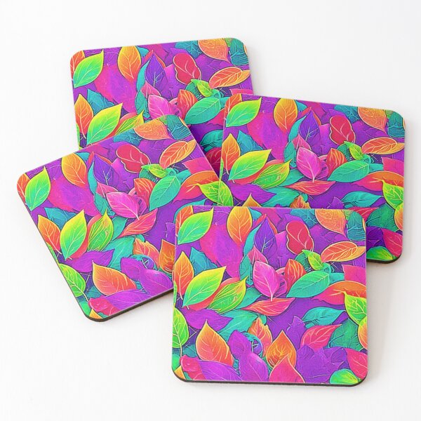 Item preview, Neon Leaves: Cartoon Flow designed and sold by Health And Fitness Posts e-Store.