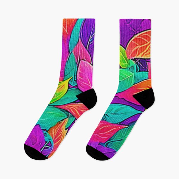 Item preview, Neon Leaves: Cartoon Flow designed and sold by Health And Fitness Posts e-Store.