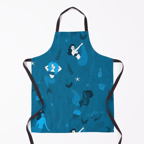 Item preview, multi ethnic mermaids pattern blue  designed and sold by Gossip Rag.