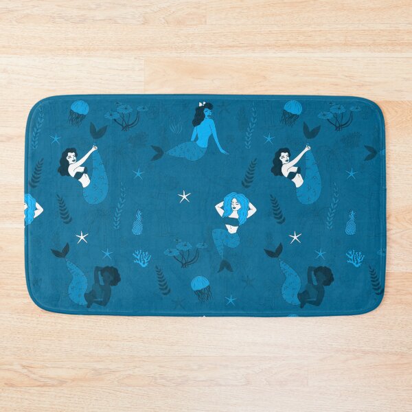 Item preview, multi ethnic mermaids pattern blue  designed and sold by Gossip Rag.