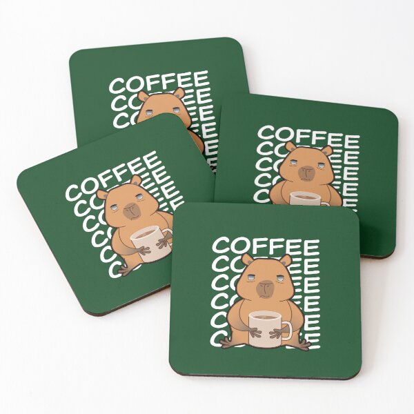 Item preview, Cute Kawaii Capybara Drinking Coffee designed and sold by Shiraufa.
