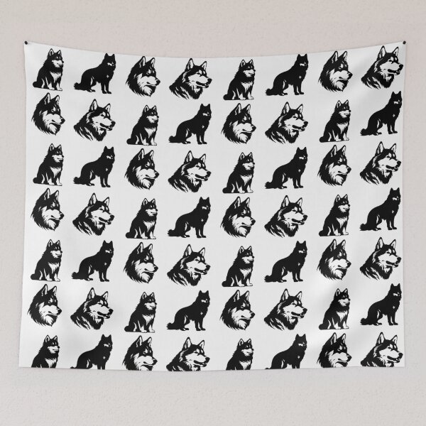 Item preview, Alaskan Malamute Black Silhouettes designed and sold by TheAnimalZ00.