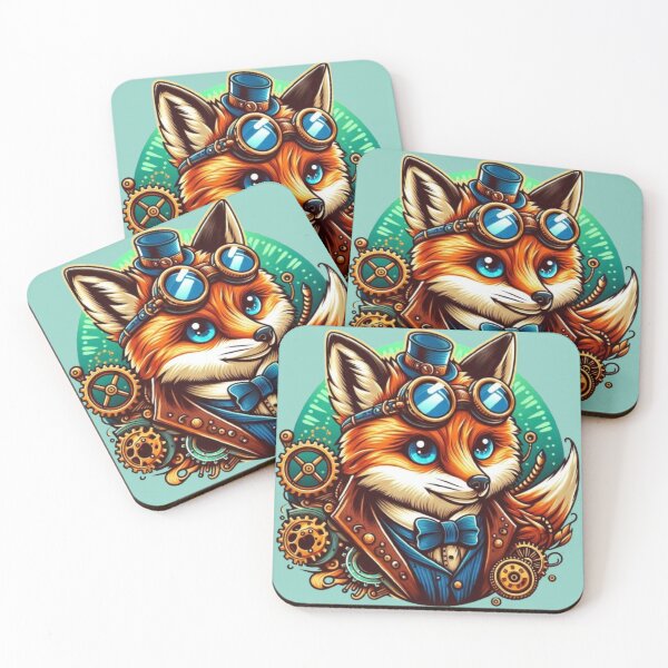 Item preview, A fox with gears designed and sold by trendybutterfly.