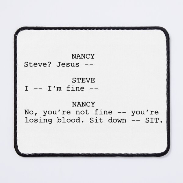 Item preview, Steve & Nancy Losing Blood Quote designed and sold by CherryCatDraws.