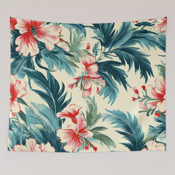 Artikelvorschau, Florales Nahtloses Muster, Rüschensaum und floraler Liberty-Print, Palmenprint, Viskose entworfen und verkauft von WATERDUST.