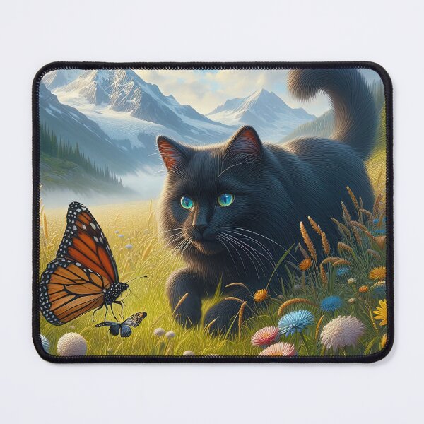 Item preview, Black Cat Chasing A Butterfly designed and sold by angelmuz.