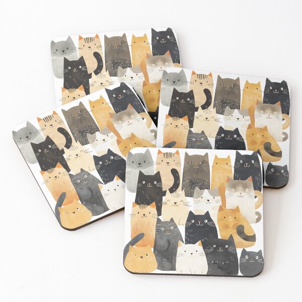 Item preview, Simple cute cats art  illustrated watercolor designed and sold by Inktown.