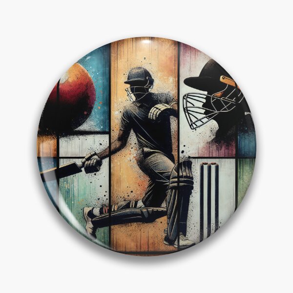 Item preview, Vintage Cricket Action Triptych Distressed Art designed and sold by SportsT-Shirts.