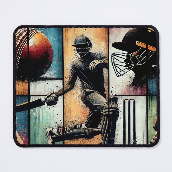 Item preview, Vintage Cricket Action Triptych Distressed Art designed and sold by SportsT-Shirts.