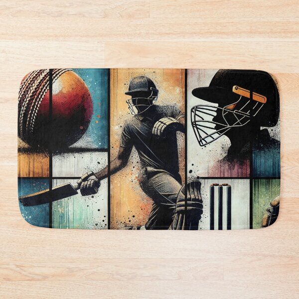 Item preview, Vintage Cricket Action Triptych Distressed Art designed and sold by SportsT-Shirts.