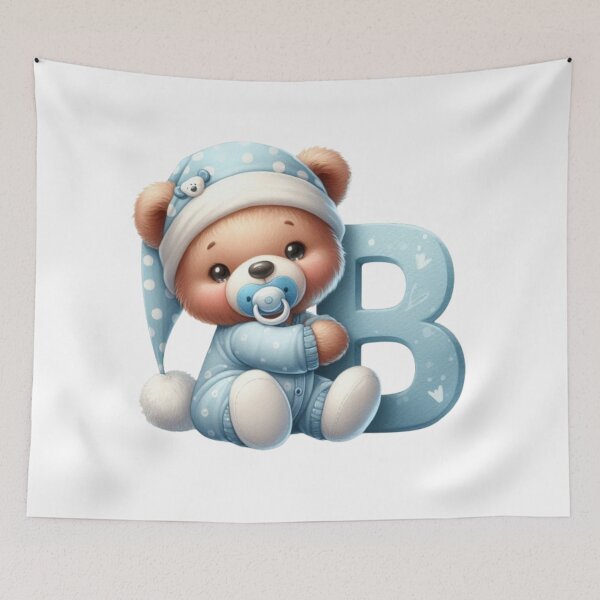 Artikelvorschau, süßer Baby-Teddybär mit dem Buchstaben B entworfen und verkauft von tatipantazis.