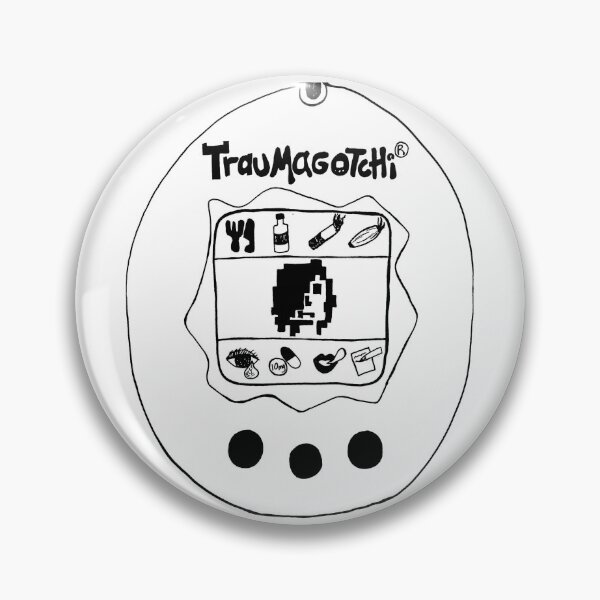Item preview, Trauma-gotchi designed and sold by Idle Handmade.