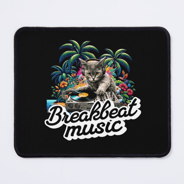 Item preview, BREAKBEAT  - Tropical Cat Decks 1 (white)  designed and sold by Discothreadz.