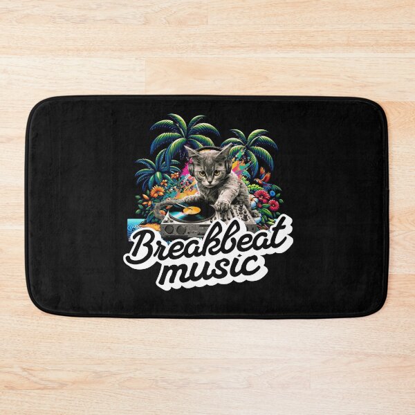 Item preview, BREAKBEAT  - Tropical Cat Decks 1 (white)  designed and sold by Discothreadz.