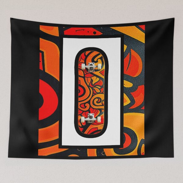 Item preview, The orange skateboard, pattern, sport designed and sold by silent-violin.