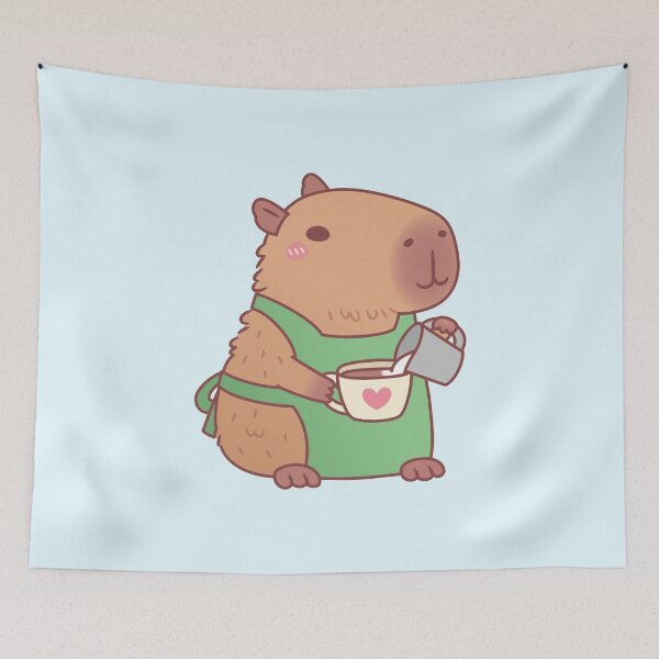 Item preview, Cute Capybara Barista Making Coffee designed and sold by rustydoodle.