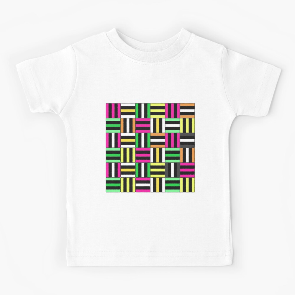 "Alternating liquorice allsorts Coloured Rectangular Tiles Design" Kids