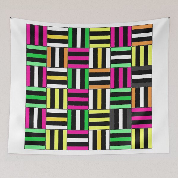Item preview, Alternating liquorice allsorts Coloured Rectangular Tiles Design designed and sold by GetItGiftIt.