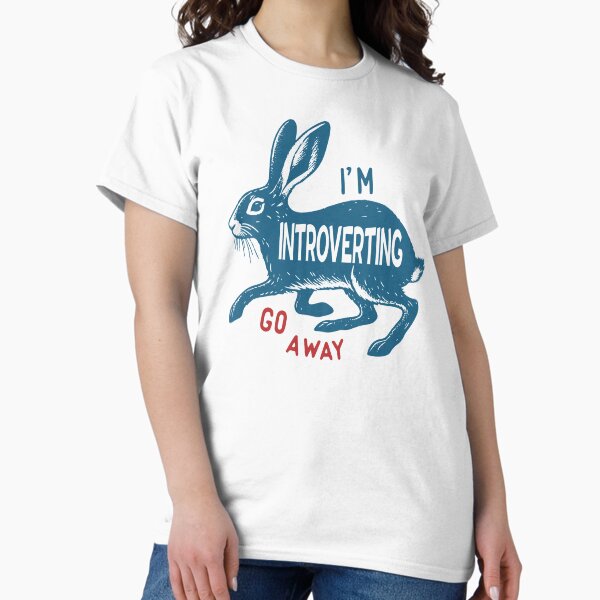 Item preview, I am introverting go away, Fun retro poster, Vintage, Cute rabbit designed and sold by KristinityArt.