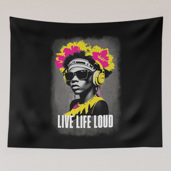Item preview, Live Life Loud - Techno Music Rave designed and sold by Urban-Alien.