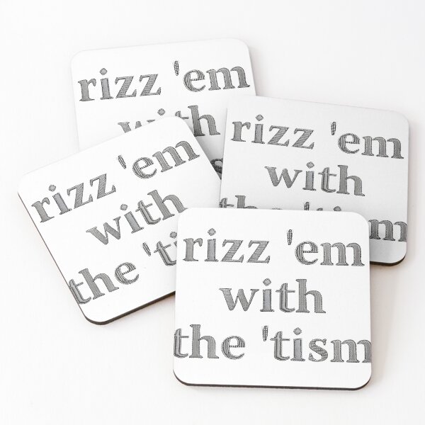 Item preview, Rizz `Em with the `Tism, Black and White Stitched Embroidery Autism Slogan designed and sold by juiceboxvintage.