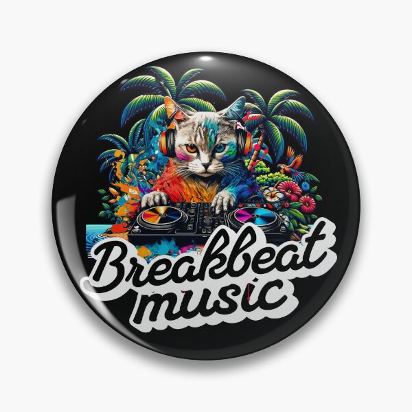 Item preview, BREAKBEAT  - Tropical Cat Decks 2 (white)  designed and sold by Discothreadz.