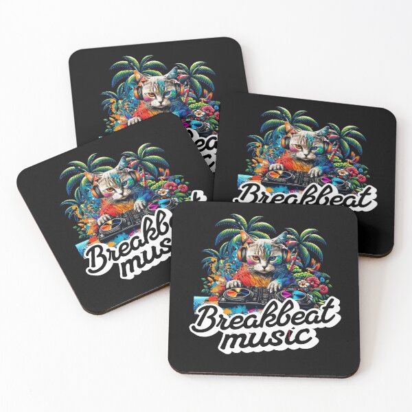 Item preview, BREAKBEAT  - Tropical Cat Decks 2 (white)  designed and sold by Discothreadz.