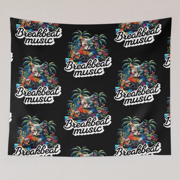 Item preview, BREAKBEAT  - Tropical Cat Decks 2 (white)  designed and sold by Discothreadz.