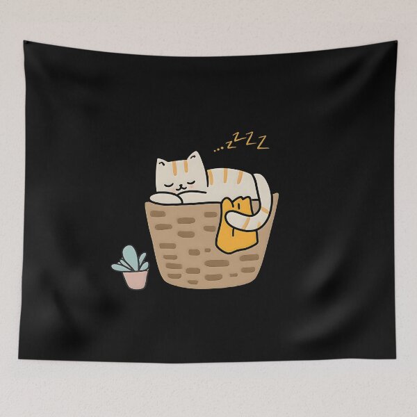 Item preview, Cat Napping on a Laundry Basket designed and sold by Meow Cat.