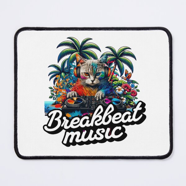 Item preview, BREAKBEAT  - Tropical Cat Decks 2 (black)  designed and sold by Discothreadz.