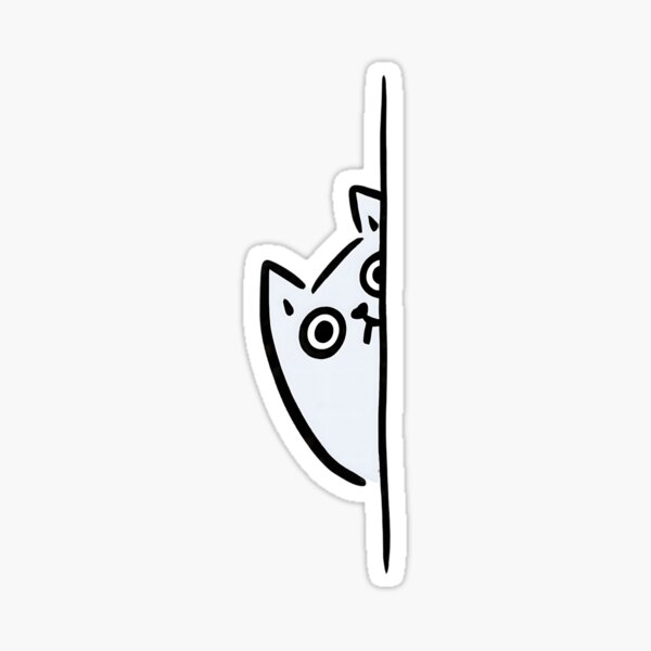 Funny Cat Sneaking and Peeking – Irresistible Mischief! Sticker