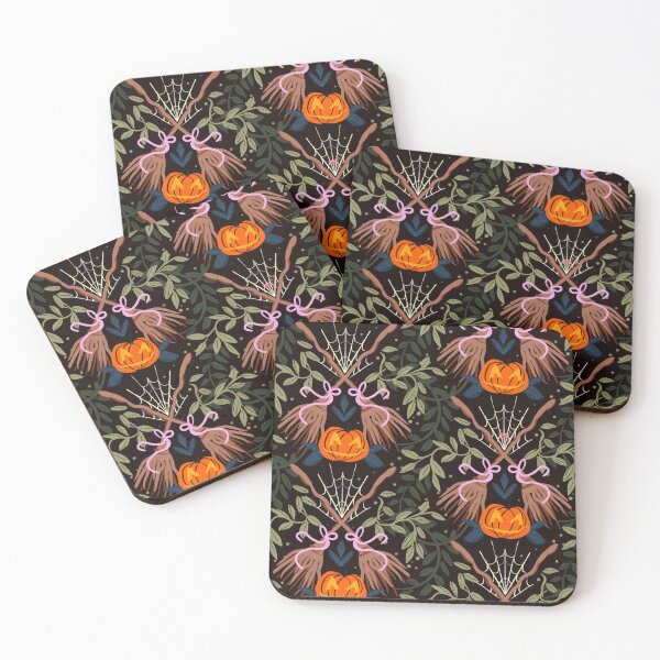 Item preview, Halloween Crossed Brooms Print designed and sold by LolaveeCreative.
