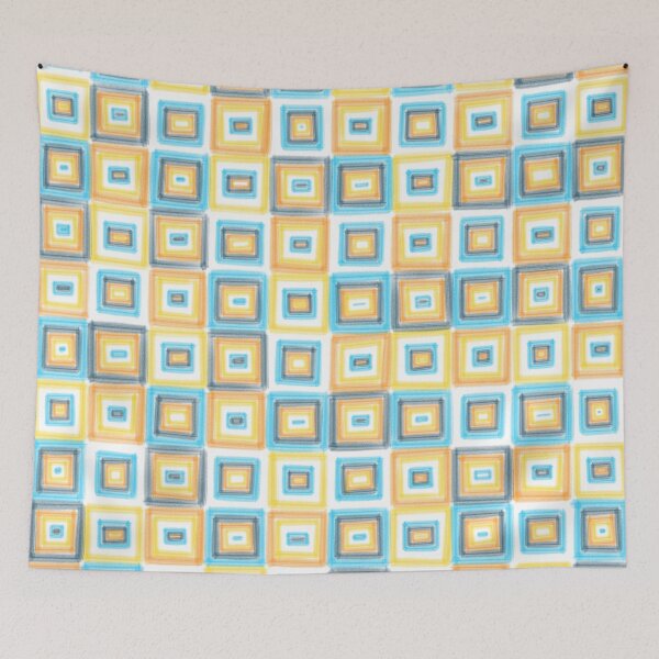 Item preview, AroAce Pride Flag Modern Art Sunset Orange Yellow Blue designed and sold by JoyfulJen.