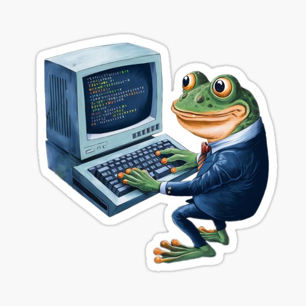 Vista previa del artículo con la obra «Frog Debagger - ¡Soy código fijo!», diseñado y vendido por TitoDesignerr.