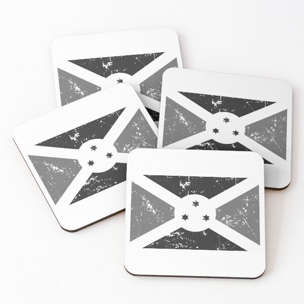 Item preview, Burundi black and white grayscale flag designed and sold by Starstacks.