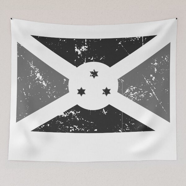 Item preview, Burundi black and white grayscale flag designed and sold by Starstacks.