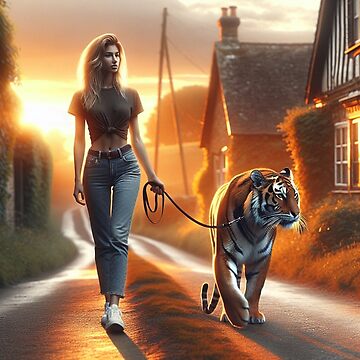 Artwork thumbnail, Walking a Tiger by LenCarol