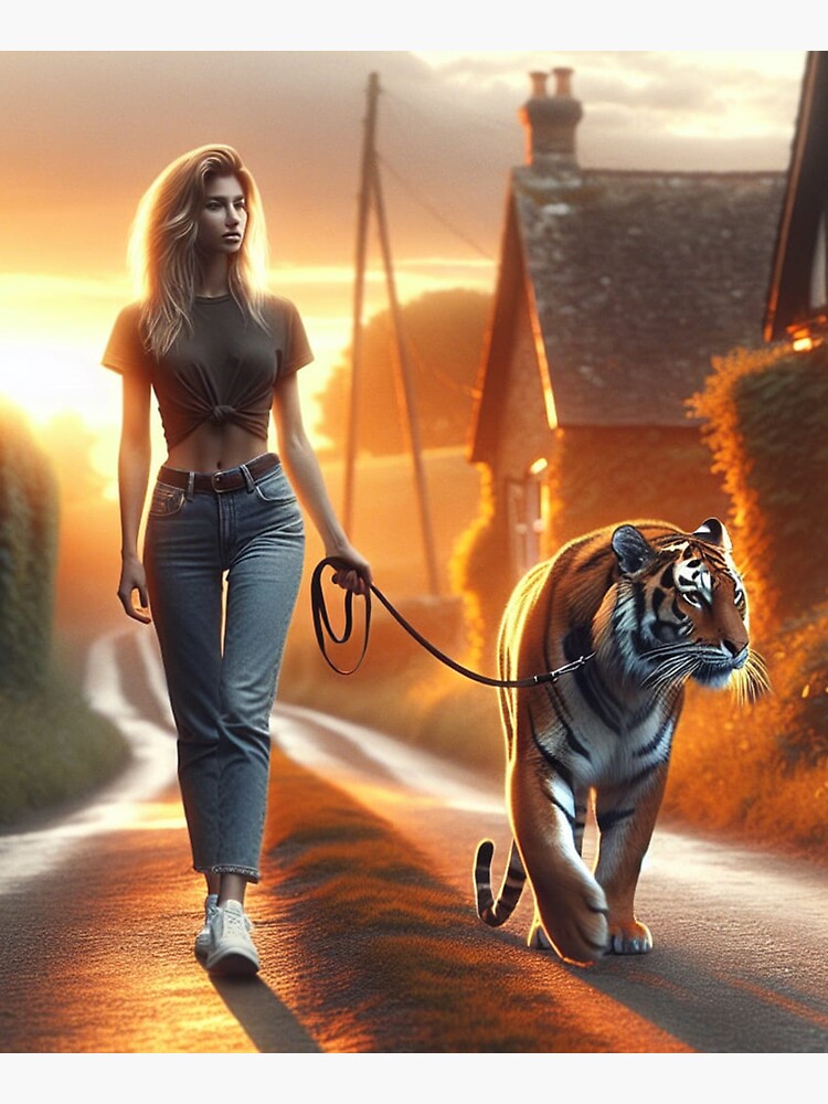 Thumbnail 5 of 5, Tote Bag, Walking a Tiger designed and sold by LenCarol.