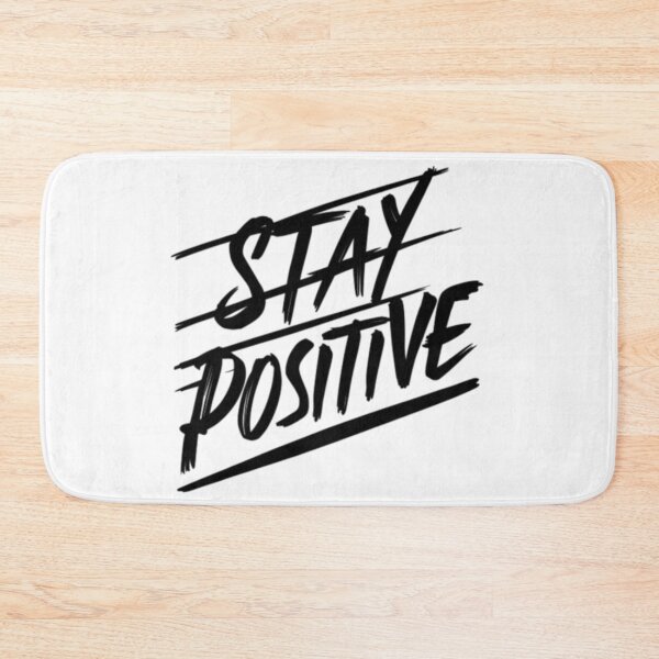 Item preview, Dynamic "Stay Positive" Brush-Stroke T-Shirt (white) designed and sold by MerchMasterPL.