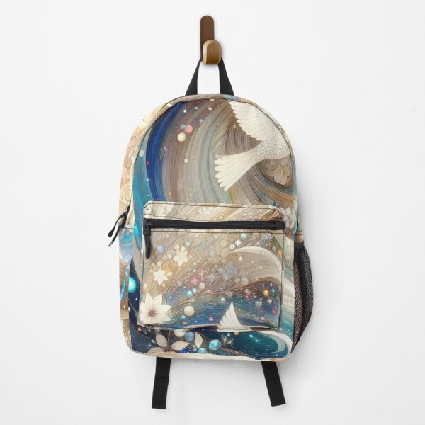 Item preview, Winged Romance: Birds Amidst Abstract Blooms designed and sold by daruneenok.