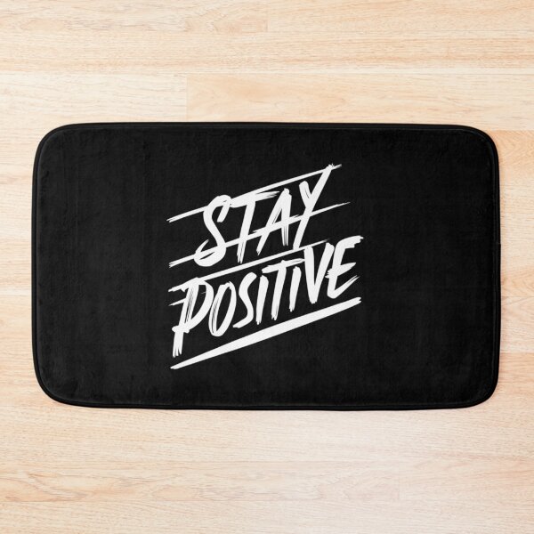 Item preview, Dynamic "Stay Positive" Brush-Stroke T-Shirt (black) designed and sold by MerchMasterPL.