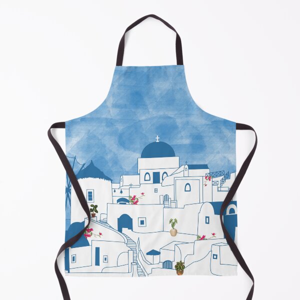 Item preview, Greek Island Greece Oia Blue & White Illustration designed and sold by idovedesign.