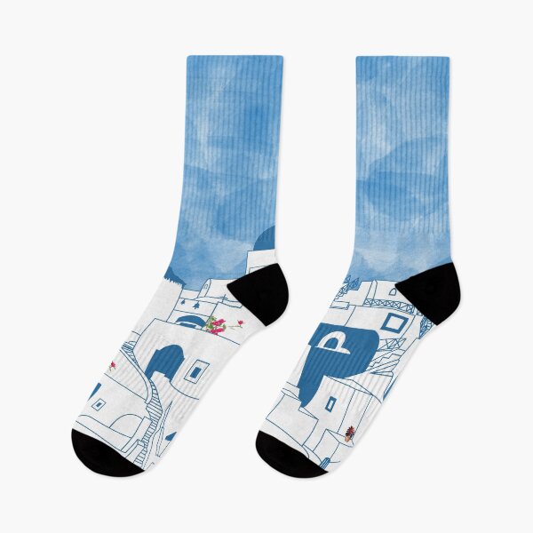 Item preview, Greek Island Greece Oia Blue & White Illustration designed and sold by idovedesign.