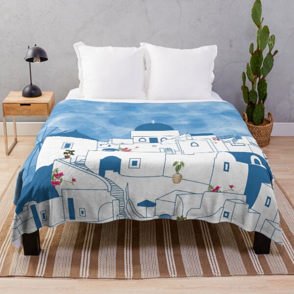 Item preview, Greek Island Greece Oia Blue & White Illustration designed and sold by idovedesign.